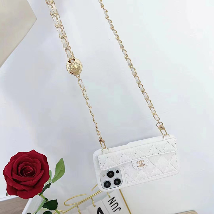 chanel アイフォン15 pro maxケース チェーン付き